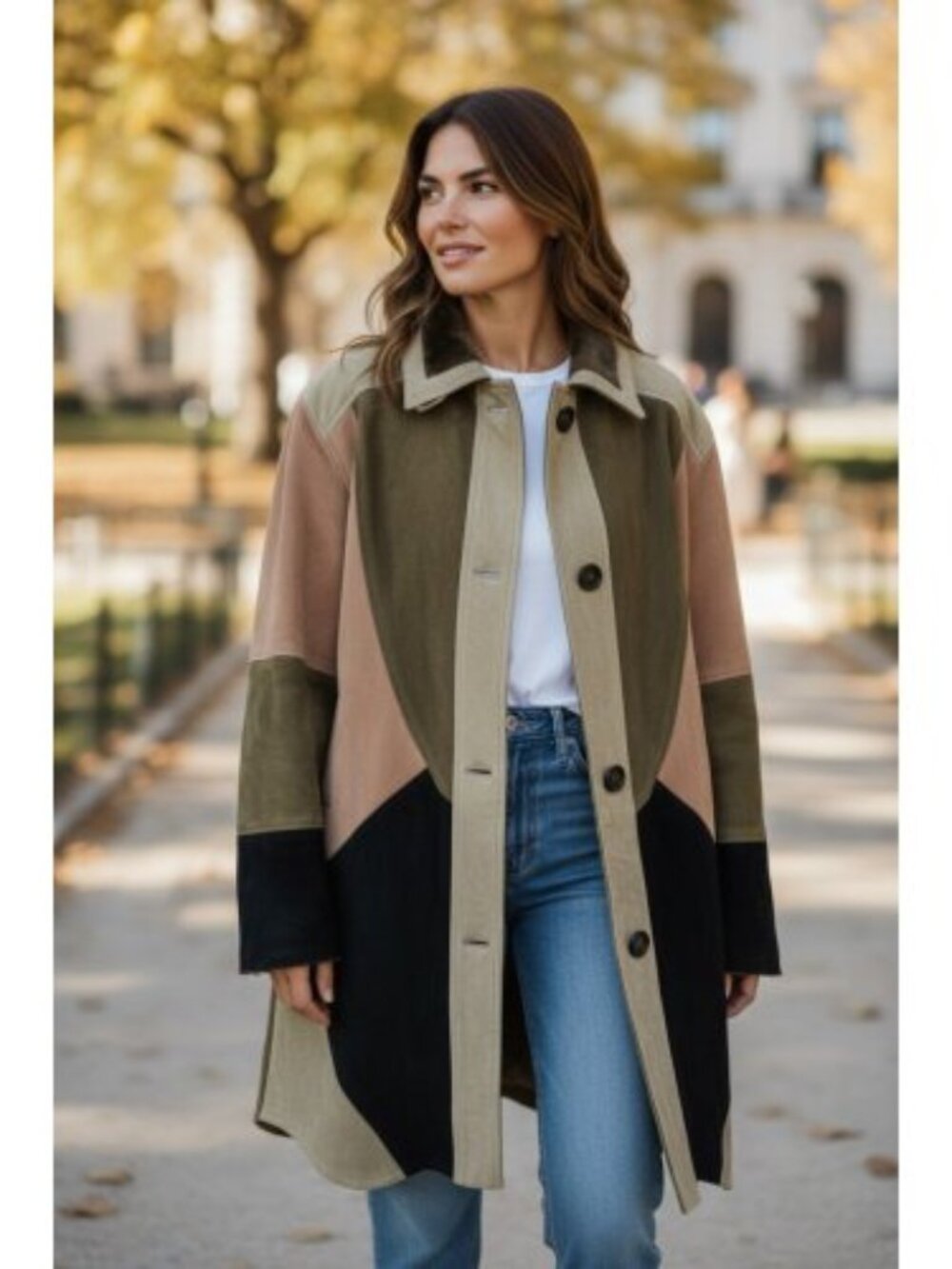 ROAMANS Patchwork Faux Fur Lined Leather Coat Ladies Plus M 14W 16W